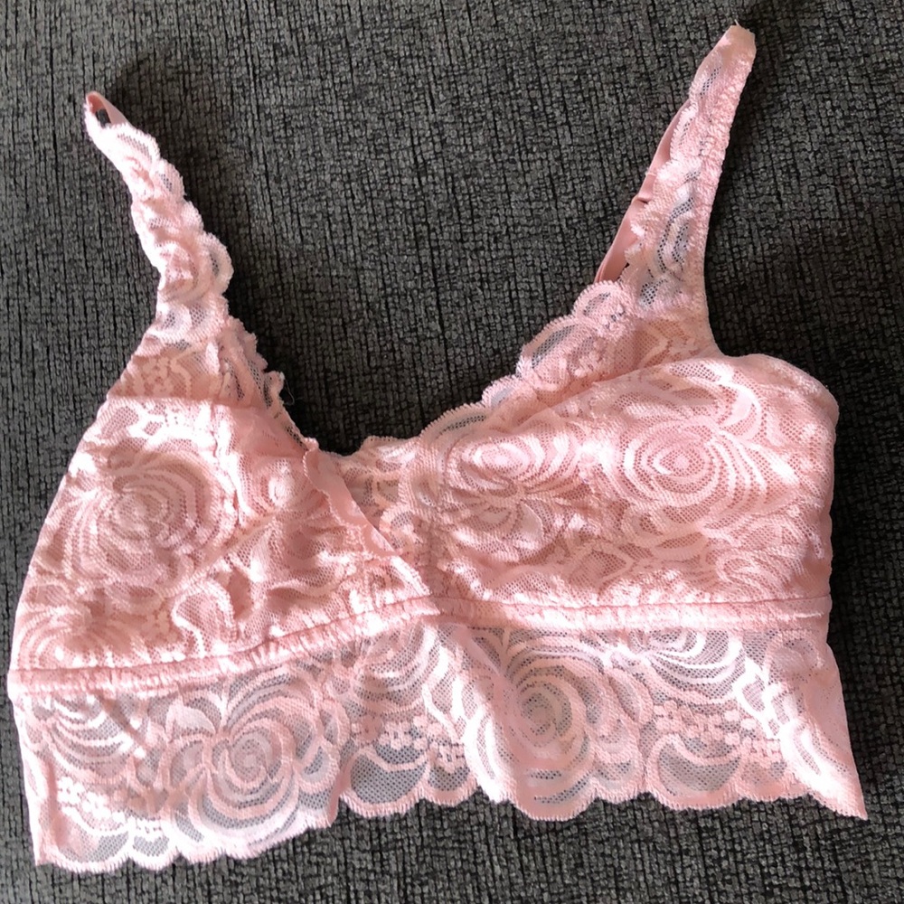 pink lace bralette